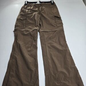 REI Girls Outdoor Hiking Pants Brown Zip-Off Convertible Cargo Size M 10/12 A13